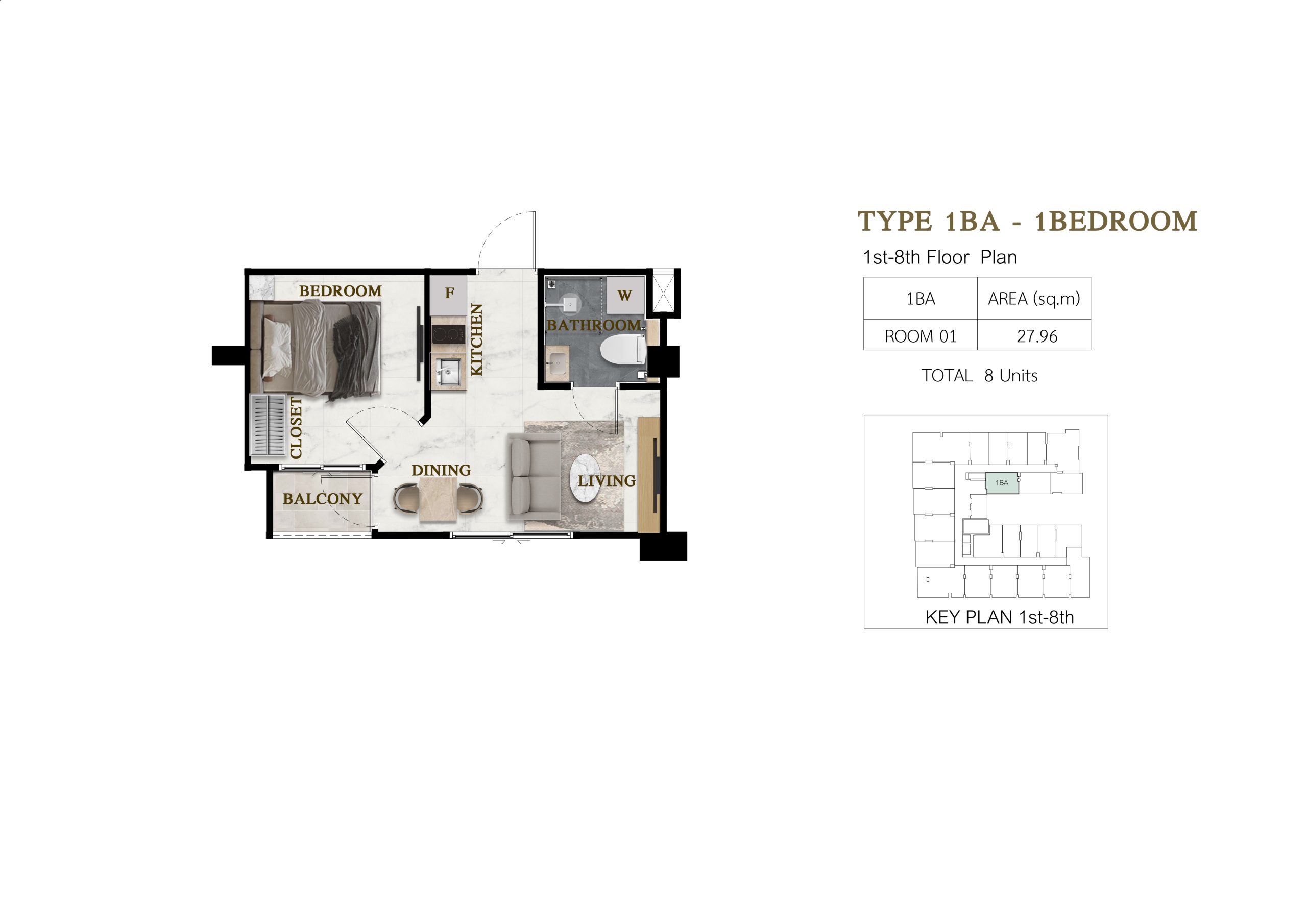 TYPE 1BA - 1BEDROOM